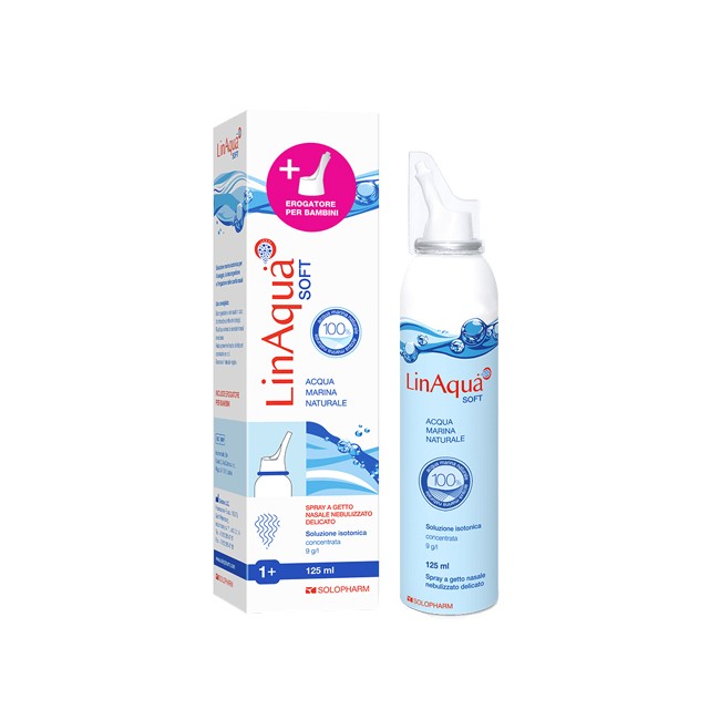 SOLUZIONE SPRAY ISOTONICA NASALE LINAQUA SOFT 125 ML CON DOPPIO EROGATORE