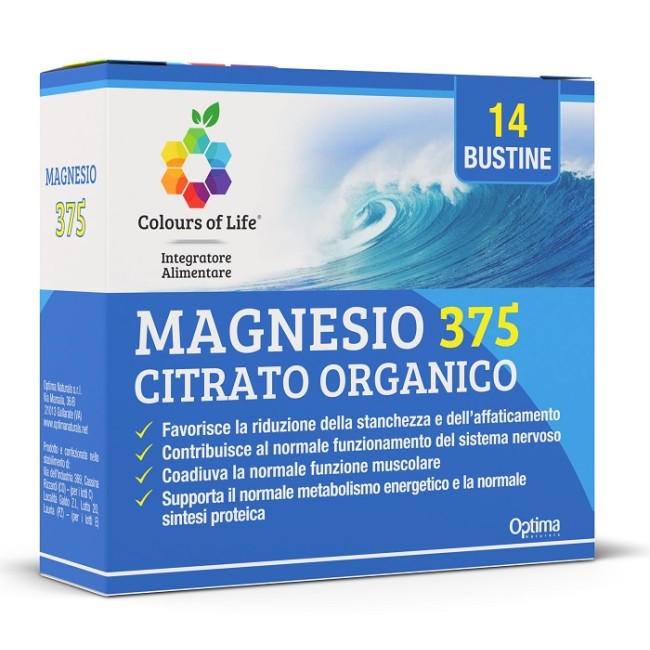 MAGNESIO 375 CITRATO ORGANICO 14 BUSTINE DA 4 G COLOURS OF LIFE