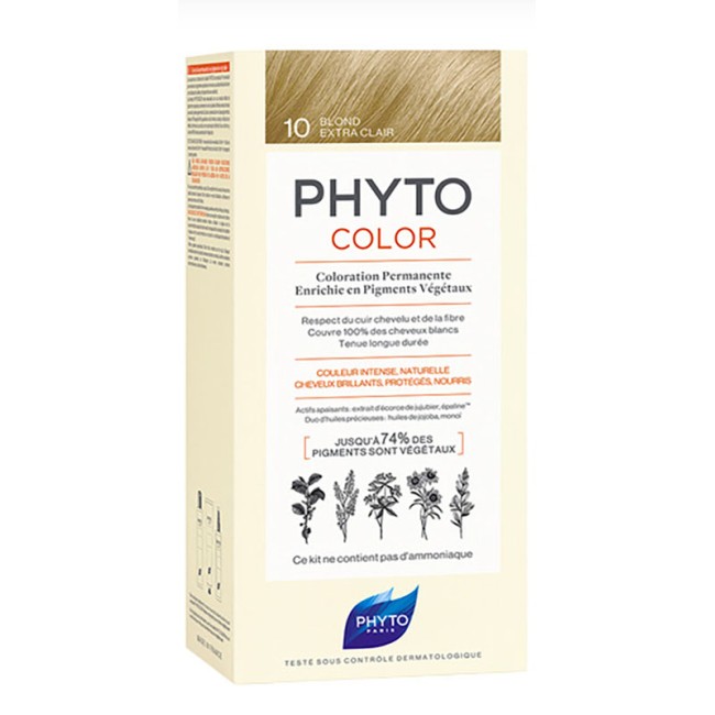 PHYTOCOLOR 10 BIONDO CHIARISSIMO EXTRA LATTE 50 ML + CREMA 50 ML + MASCHERA 12 ML