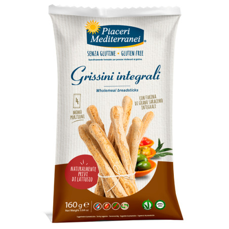 PIACERI MEDITERRANEI GRISSINI INTEGRALI 160 G