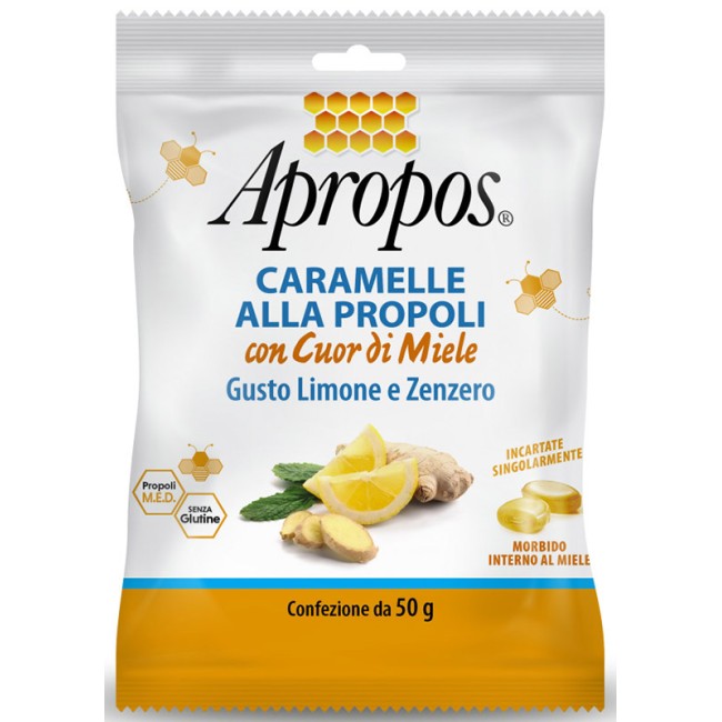 APROPOS CARAMELLE DURE LIMONE/ZENZERO CUOR DI MIELE 50 G