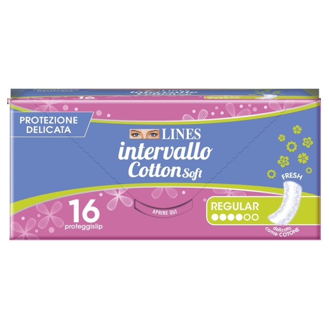 PROTEGGISLIP LINES INTERVALLO COTTON SOFT FRESH DISTESI 16 PEZZI