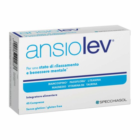 Confezione da 45 compresse di Ansiolev integratore per il rilassamento ed il benessere mentale