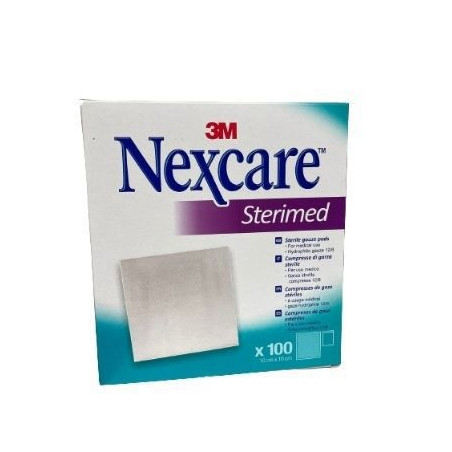 GARZA COMPRESSA NEXCARE STERIMED IN COTONE 20 FILI 18X40CM MULTILINGUAL 12 PEZZI