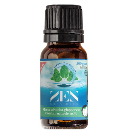 ZEN MINT SPIRIT OIL DISTILLATO NATURALE DI MENTA SELVATICA GIAPPONESE MENTHA ARVENSIS 10 ML