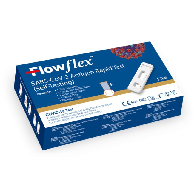 TEST ANTIGENICO RAPIDO COVID-19 FLOWFLEX AUTODIAGNOSTICO DETERMINAZIONE QUALITATIVA ANTIGENI SARS-COV-2 IN TAMPONI NASALI MEDIAN