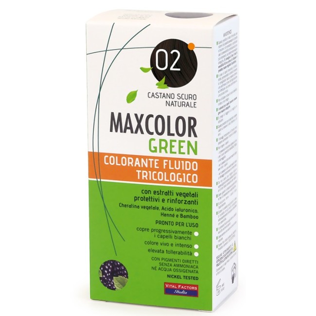 MAXCOLOR GREEN 02 CASTANO SCURO NATURALE 75 ML + BALSAMO 15 ML