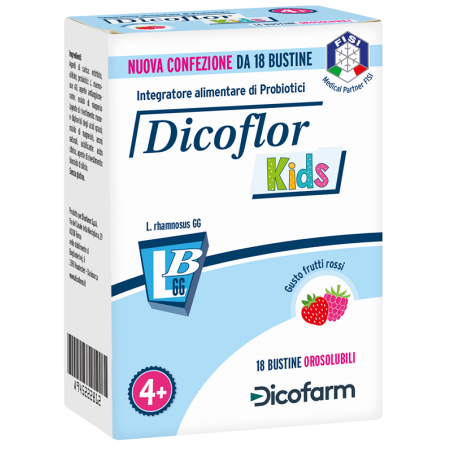 DICOFLOR KIDS 18 BUSTINE OROSOLUBILI GUSTO FRUTTI ROSSI