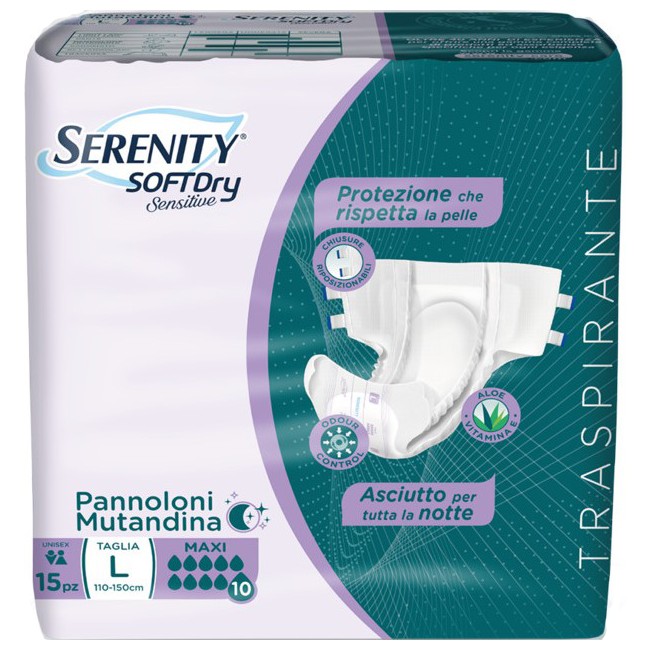 PANNOLONE MUTANDINA SERENITY SD SENSITIVE MAXI L 15 PEZZI