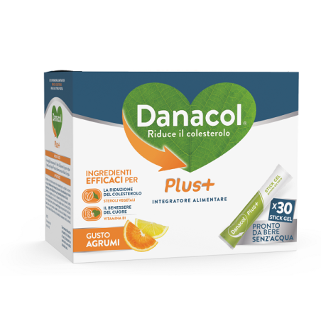 Confezione da 30 bustine liquide di Danacol Plus+ Integratore per ridurre il colesterolo