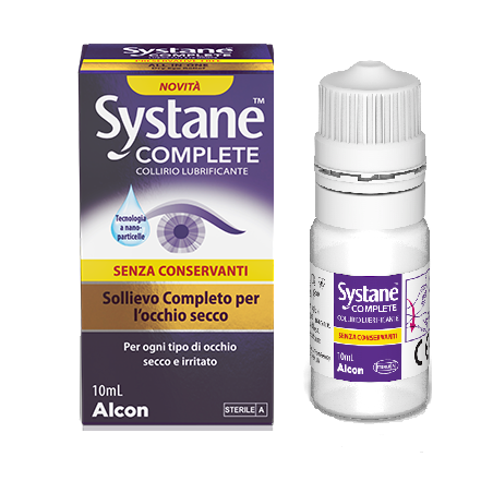 Confezione da 10 Ml di Systane Complete collirio idratante senza conservanti per occhio secco