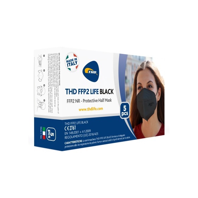 THD FFP2 LIFE BLACK 5 PEZZI