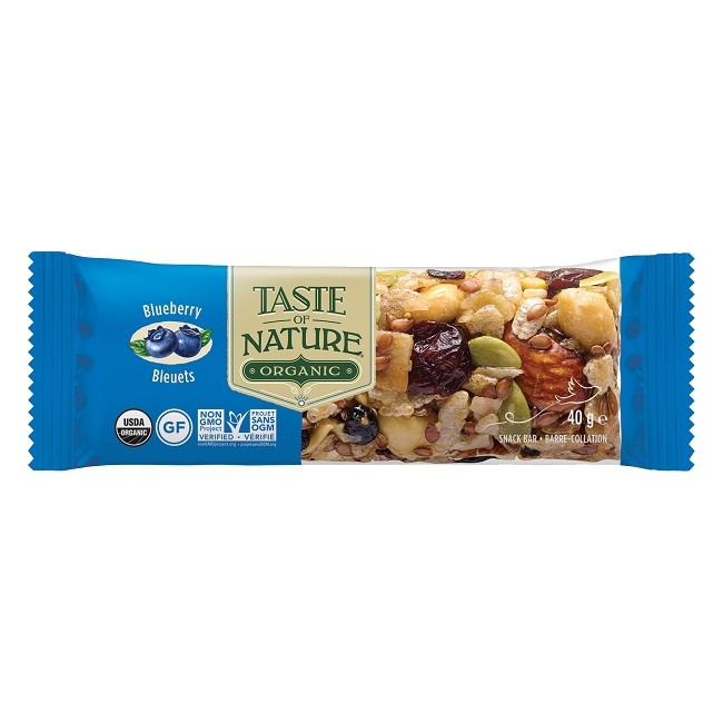 TASTE OF NATURE BARRETTA AI MIRTILLI BIO VEGAN AD ALTO CONTENUTO DI FIBRE 40 G