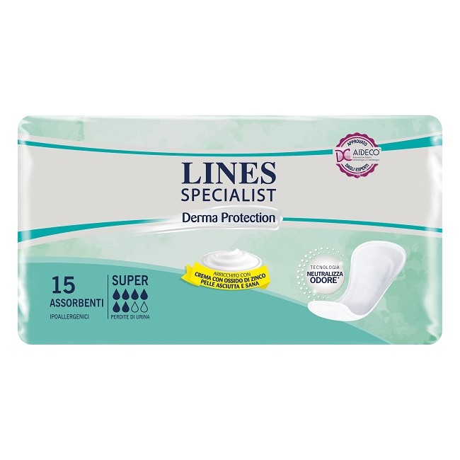 PANNOLONE PER INCONTINENZA LINES SPECIALIST DERMA SUPER 15 PEZZI