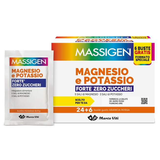 Massigen Magnesio E Potassio Forte Zero Zuccheri 30 Bustine