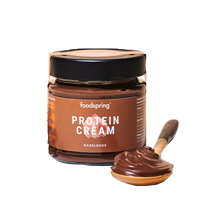 Confezione da 200 g di Foodspring crema proteica alla nocciola senza olio di palma