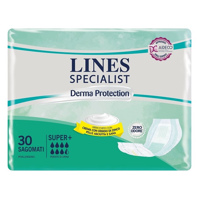 PANNOLONE PER INCONTINENZA LINES SPECIALIST DERMA SAGOMATO SUPER+ 30 PEZZI