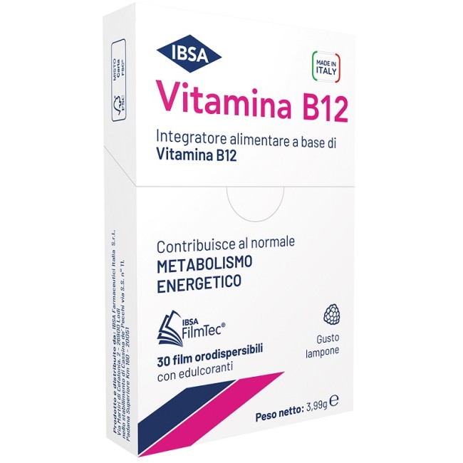 Confezione da 30 film orosolubili di Ibsa Vitamina B12 contro stanchezza e affaticamento