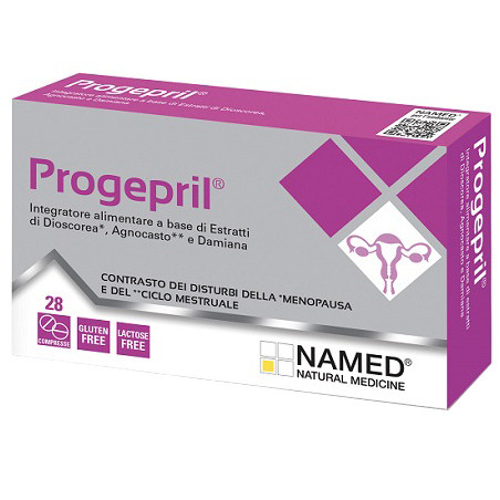 Confezione da 28 compresse di Named Progepril integratore per ciclo mestruale e menopausa