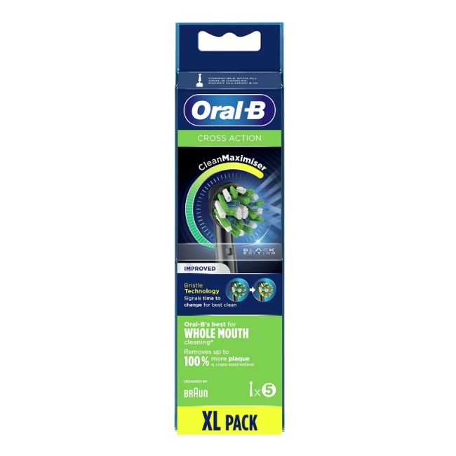 ORALB CROSS ACTION BLACK EB50 TESTINE PER SPAZZOLINO ELETTRICO 5 PEZZI