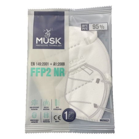 MUSK MASCHERINA FFP2 MUSK021 WHITE 10 PEZZI