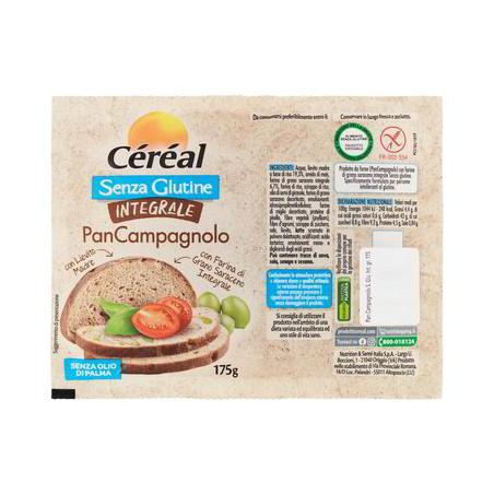 CEREAL SENZA GLUTINE INTEGRALE PAN CAMPAGNOLO 175 G