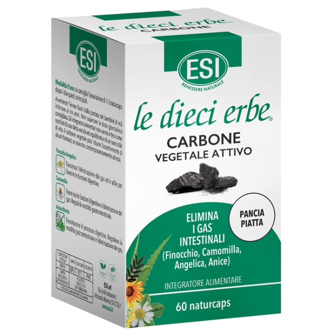 ESI LE DIECI ERBE CARBONE VEGETALE ATTIVO 60 NATURCAPS