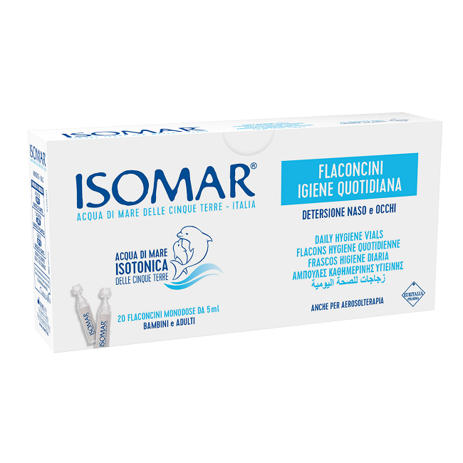 ISOMAR SOLUZIONE ISOTONICA ACQUA MARE IGIENE QUOTIDIANA 20 FLACONCINI MONODOSE 5 ML