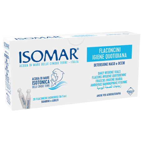 ISOMAR SOLUZIONE ISOTONICA ACQUA MARE IGIENE QUOTIDIANA 20 FLACONCINI MONODOSE 5 ML