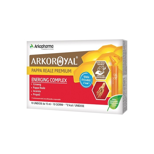 ARKOROYAL ENERGING COMPLEX SENZA ZUCCHERO 10 FLACONCINI DA 15 ML