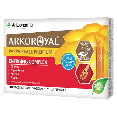 ARKOROYAL ENERGING COMPLEX SENZA ZUCCHERO 10 FLACONCINI DA 15 ML