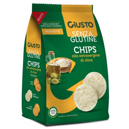 GIUSTO SENZA GLUTINE CHIPS OLIO EXTRAVERGINE DI OLIVA 40 G