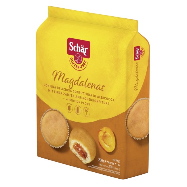 Schar Magdalenas Merendine Con Confettura Di Albicocca Senza Glutine 200g (4x50g)