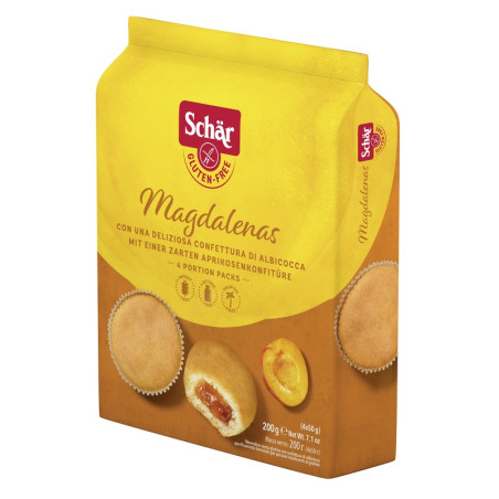 Schar Magdalenas Merendine Con Confettura Di Albicocca Senza Glutine 200g (4x50g)