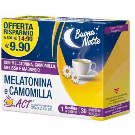 MELATONINA ACT+CAMOMILLA 30 BUSTINE