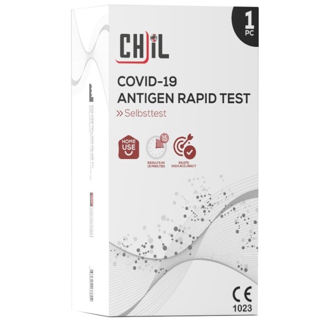 TEST ANTIGENICO RAPIDO COVID-19 CHIL AUTODIAGNOSTICO DETERMINAZIONE QUALITATIVA ANTIGENI SARS-COV-2 IN TAMPONI NASALI MEDIANTE I