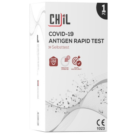 TEST ANTIGENICO RAPIDO COVID-19 CHIL AUTODIAGNOSTICO DETERMINAZIONE QUALITATIVA ANTIGENI SARS-COV-2 IN TAMPONI NASALI MEDIANTE I