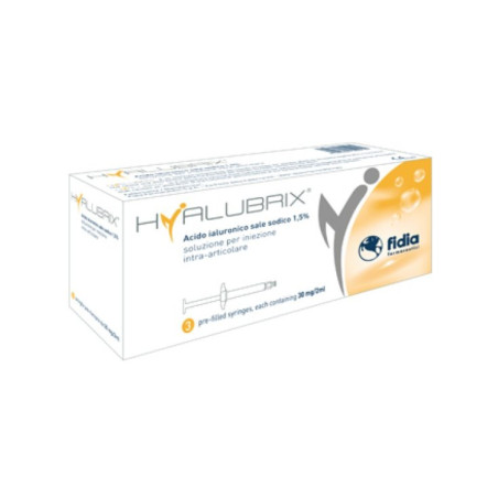 SIRINGA INTRA-ARTICOLARE HYALUBRIX ACIDO IALURONICO 1,5% 30 MG 2 ML 3 PEZZI NO ETO