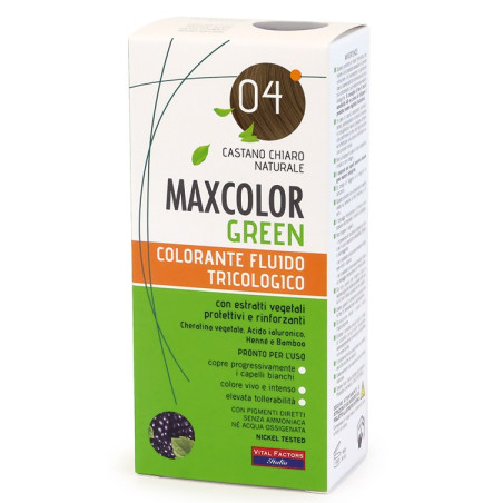 MAXCOLOR GREEN 04 CASTANO CHIARO NATURALE 75 ML + BALSAMO 15 ML