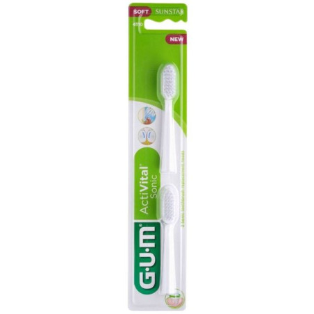 GUM SONIC DAILY SPAZZOLINO BATTERIA REFILL WHITE 2 PEZZI