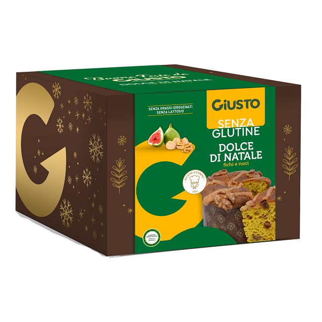 GIUSTO SENZA GLUTINE DOLCE DI NATALE PANETTONE FICHI E NOCI 600 G