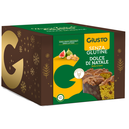 GIUSTO SENZA GLUTINE DOLCE DI NATALE PANETTONE FICHI E NOCI 600 G