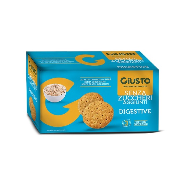 GIUSTO SENZA ZUCCHERO BISCOTTI DIGESTIVE 3 PEZZI DA 75 G