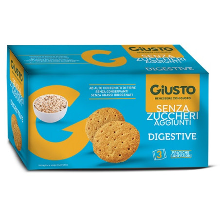 GIUSTO SENZA ZUCCHERO BISCOTTI DIGESTIVE 3 PEZZI DA 75 G