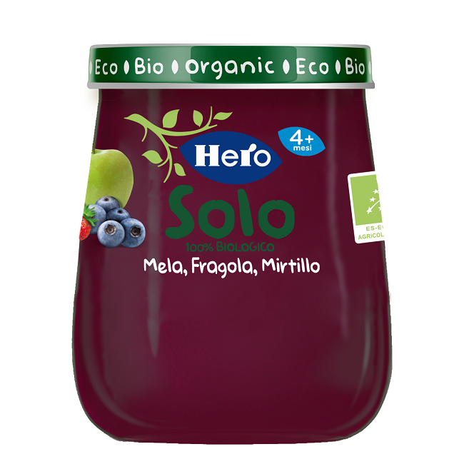 HERO BABY SOLO OMOGENEIZZATO MELA FRAGOLA MIRTILLO 120 G