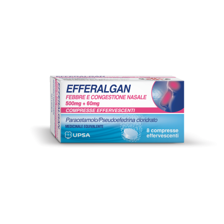 LEVIOFLU*8CPR EFF 500MG+60MG