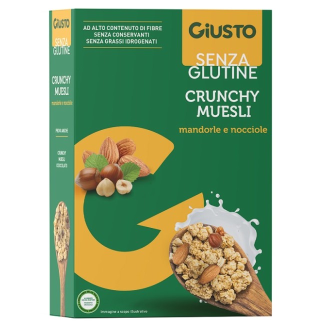 GIUSTO SENZA GLUTINE CRUNCHY MUESLI MANDORLE E NOCCIOLE 375 G