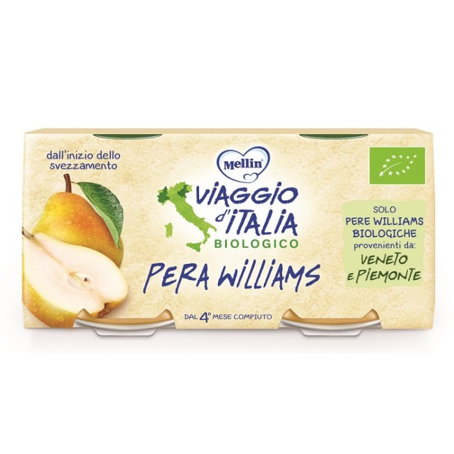 MELLIN VIAGGIO ITALIA BIO OMOGENEIZZATO PERA WILLIAMS 2 X 10 G