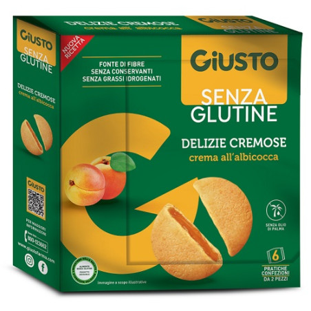 GIUSTO SENZA GLUTINE DELIZIE CREMOSE ALBICOCCA 6 CONFEZIONI DA 30 G