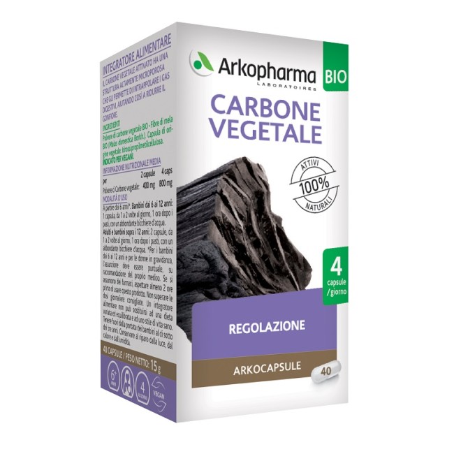 ARKO CAPSULE CARBONE VEGETALE BIO 40 CAPSULE